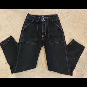 Black straight leg Hollister cargo denim super cute great condition